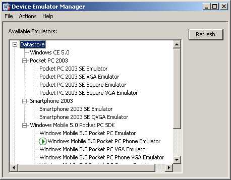 Choosing the Emulator