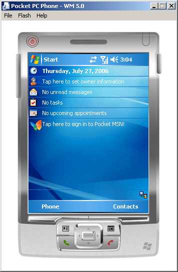 Pocket PC Emulator Selection