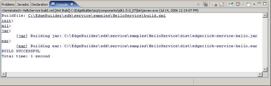Eclipse Console Build Messages